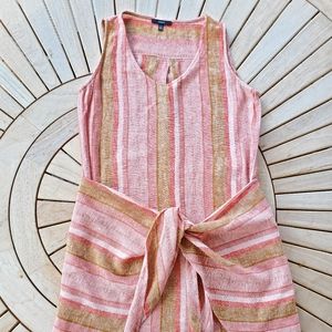 DREW, Linen blend, shift dress with adjustable attached sarong